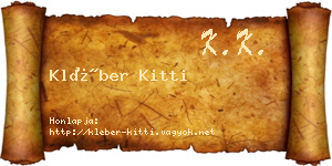 Kléber Kitti névjegykártya